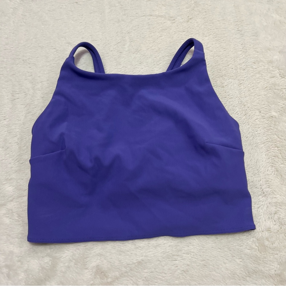 Lululemon Athletica Blue Sleeveless Crop Tank Top